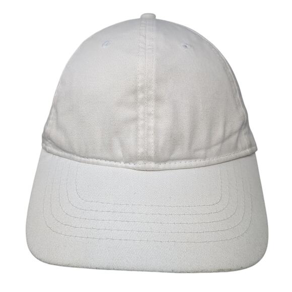 Unbranded Strapback Baseball Cap White One Size Adjustable Vented Holes Blank - Picture 1 of 9